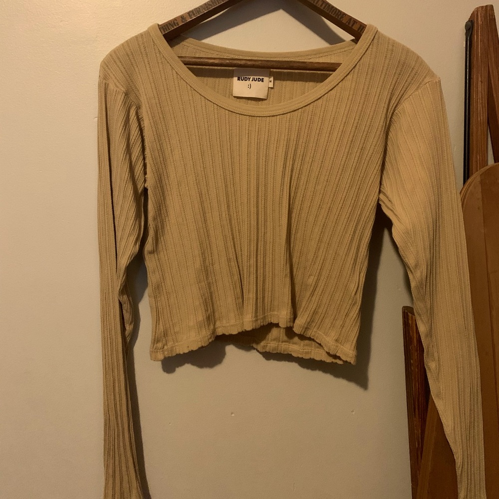Rudy Jude never worn sissy top in tan med.